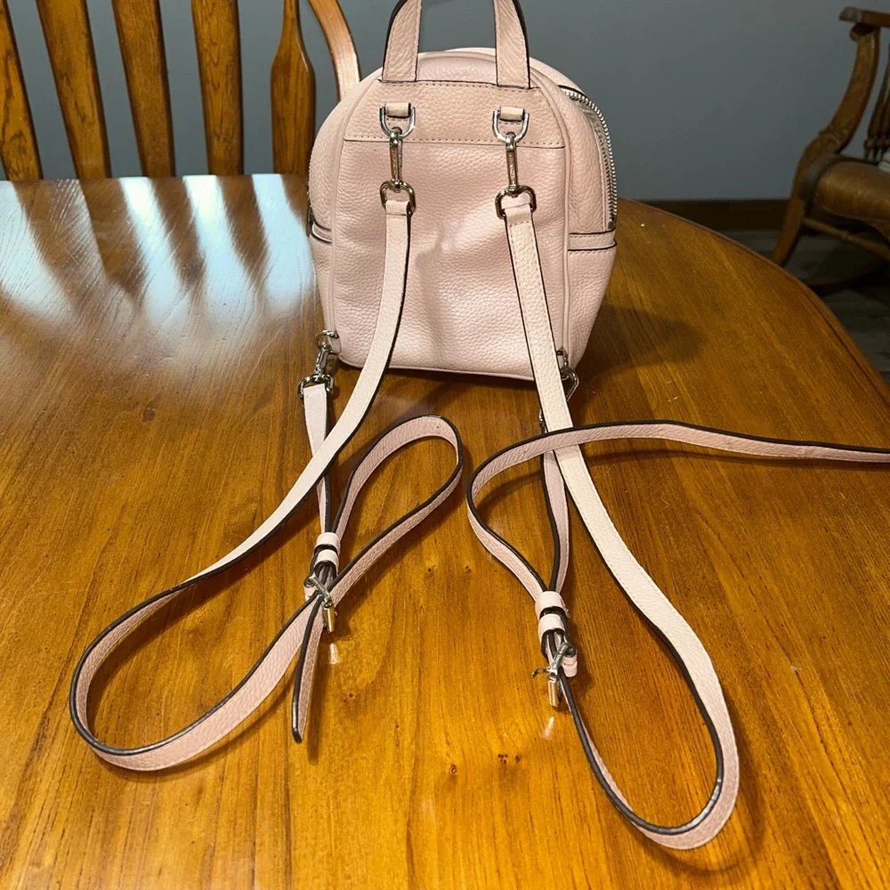 Michael Kors Blush Pink Studded Pebbled Leather Mini Backpack